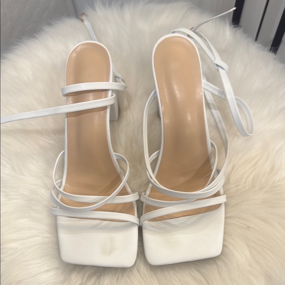 SHEIN White Strappy Heels
